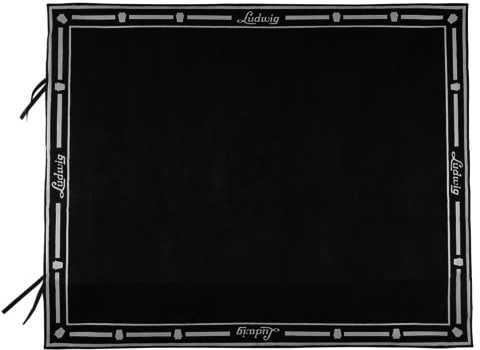 Ludwig Script Logo Non-Slip Drum Rug Mat, Black
