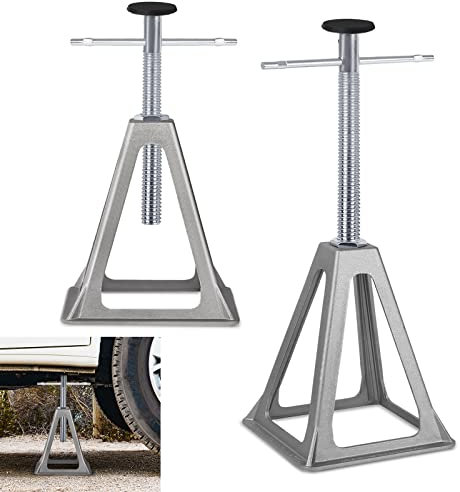 VA-Cerulean Wohnwagen Stützbock,2er Set Alu Stützböcke,Unterstellböcke Höhenverstellbar,Abstellböcke für Anhänger und Caravan,bis 1000 Kg belastbar pro Stütze