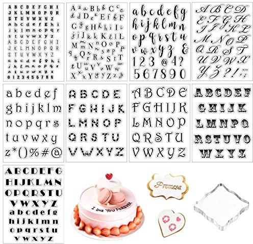 Alphabet Kuchen Stempel Buchstabenstempel Alphabet Fondant Silikonstempel Buchstaben Kuchenstempel Werkzeug mit Stempel Untersetzer zum keks Torte Backen Deco DIY