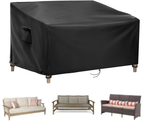 Bossvel Gartenbank Abdeckung, Gartensofa Abdeckung Wasserdicht,3-Sitzer Sofas Bank Abdeckungen Loungesofa Plane,Outdoor Sofa Abdeckungen Winddicht (158x99x89cm)