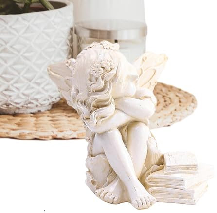 Statue d'angelo per la decorazione della casa – Statua all'aperto dell'angelo del giardino, statuetta di angelo tranquillo per giardino, decorazione della statua di angelo da giardino | Figura