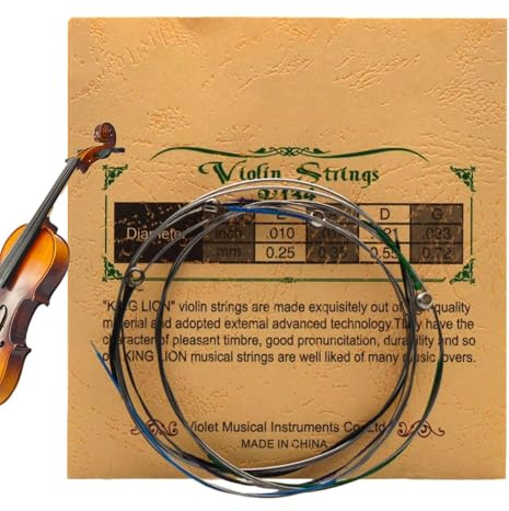 Violinsträngar, ersättningssträngar för violin | Satta violinsträngar med massiv stålkärna, handgjorda violin-ersättningssträngar för träning och uppträdande