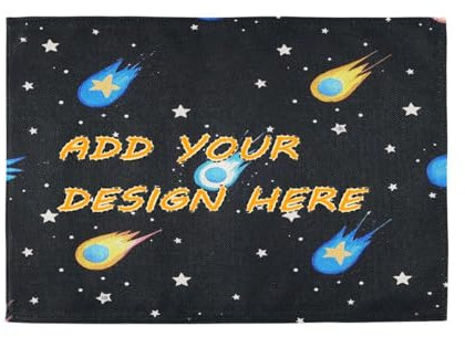 Custom Shooting Stars Cartoon Black Sky underplate mat Plate Machine Washable placemats Set of 6 12 x 18 individuales para mesa de comedor Rose Gold