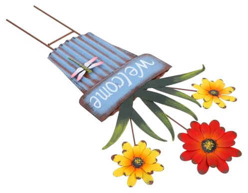 VICASKY Spina da giardino in ferro per vasi di fiori decorativi, resistente alle intemperie, decorazione da giardino, versatile, utilizzabile per vasi di fiori