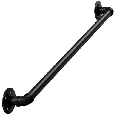 DAMEING 3FT Stair Handrail 440LB Wall-Mount Metal Rail Indoor Outdoor Black