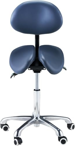 Master Massage Berkeley Tabouret de Selle avec Dossier pour Dentiste, thérapeute de Massage, Tatouage, Bleu Roi