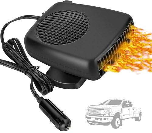 Showvigor Chauffage Voiture, 12V / 150W Portable Chauffage pour Voiture 3 en 1 Chauffage Rapide Dégivrage Désembueur Refroidisseur de Chaleur Ventilateur de Voiture Sèche Degivreur Pare Brise