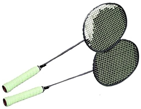 WANGBINGXING Badminton Set 2 Pezzi/1 Lotto 72 g Ultraleggero G4 Fibra di Carbonio Racchetta da Badminton Professionale 22-30 libbre(2pcs Green)