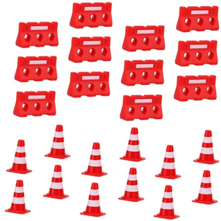 GARIOUANS Cognitive Traffic Fences Mini Road Cones and Barriers for School Teaching Aids Lightweight Educational Simulation Roadblocks for Imaginative Play and Cooperative Pretend Games
