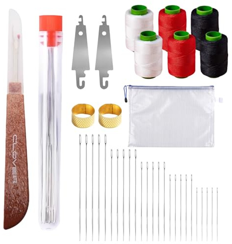 37 Piezas Juego De Herramientas De Costura,Kit Costura,5 Tipos de Agujas de Coser a Mano,Hilo de Coser,2 Enhebrador de Agujas,2 Dedal y 1 Bolsa de Transporte,para Principiantes,Viajeros,Emergencias