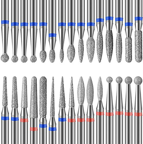HOMEET 30Pcs Forets à Ongles Embouts de Ponceuse Kit de Diamant Professionnel à Supprimer Gel Acrylique Cuticule Acrylique Carbure Outils pour Manucure Pédicure…