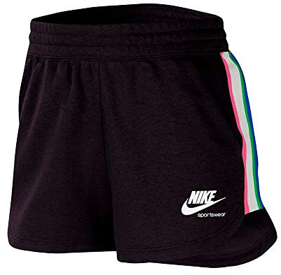 Nike Damen HRTG Fleece Shorts, Black/Sail/White, L