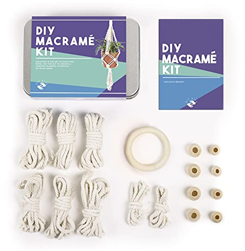 Gift Republic DIY Personalised Macrame Kit Gift Tin, White, One Size