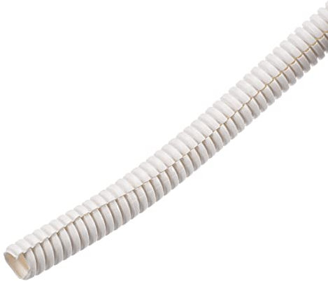 sourcing map Split Wire Loom Tubing PE Corrugated Pipe Conduit 8M/26ft Length 10x13mm White for Wire Cable