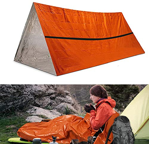 HONYAO Sovsäck för nödfall och överlevnad, biwaksäck, första hjälpen, räddningstäcken, vattentät, nödfilt, ultralätt, värmebeständig, köldskydd för camping och vandring utomhus