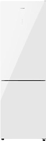 Cecotec Frigorífico Combi 2 Puertas Cristal Blanco de 322 Litros Bolero CoolMarket Combi 322 Glass White E. Altura 185 y 60 cm de Ancho, Motor Inverter Plus, Sistema Multi Air flow, Total No frost