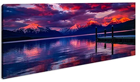 See Mcdonald al crepuscolo panorama, 100 x 50 cm, stampa digitale di alta qualità con cornice