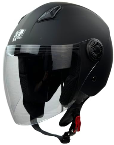 Römer Jethelm RR10801 - Motorradhelm mit Visier, lang, klar, Kratzfest - schwarz matt, Gr. XL