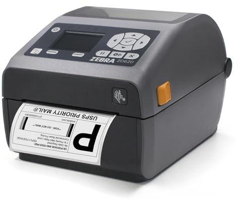 Zebra ZD620d Direct Thermal Desktop Printer with LCD Screen 203 dpi Print Width 4 in WiFi Bluetooth USB Serial Ethernet ZD62142-D01L01EZ