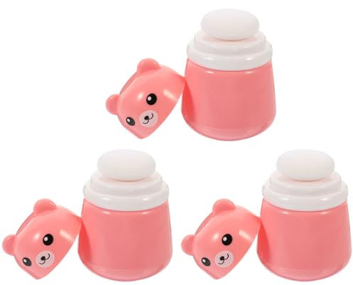 TOVINANNA 3St Puderquaste kotzpulver babykopfkissen Puderbehälter Puderbox Zug setzen Kraftstoß Vorratsflasche für Pulver Aufbewahrungsflasche für Babypuder lebensmittelecht pp Rosa