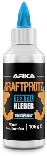 Textilkleber 105 g – kleben statt nähen: flexibel, waschmaschinenfest & transparent – für Stoff, Leder, Jeans, Deko, Upcycling & Basteln – ohne Lösungsmittel – DIY Stoffreparatur – KRAFTPROTZ von ARKA