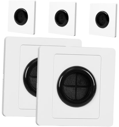 QUMIIRITY Piastra a Muro Passacavo Per Gestione Copertura Per a Muro Con Foro Uscita Set Da 5 Pezzi Con Gommini Design Compatto Per Home Theater e Ufficio