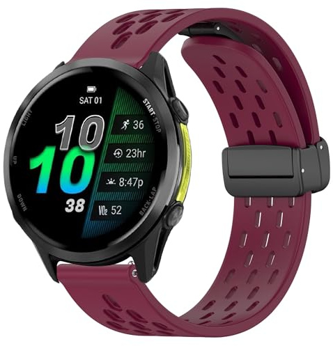 Compatible with Garmin Forerunner 970 bands, Quick Release Breathable Silicone Replacemet Band Straps Compatible with Garmin Forerunner 970 (Wine Red)