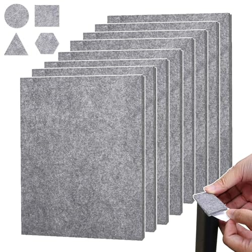 LIUYIDM Almohadillas de Fieltro, 8 Piezas 4mm Grueso Fieltro Adhesivo Premium 16 x 20 cm Fieltros Muebles Suelo Protector Adhesivo se Puede Cortar Arbitrariamente Tapones para Patas de Sillas Muebles