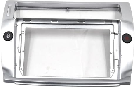 Bilradiostereo Ljudplatta Fascia Ram 9 Tum 2 Din För Citroen För C-Quatre 2004 2005 2006 2007 2008 2009(silver)
