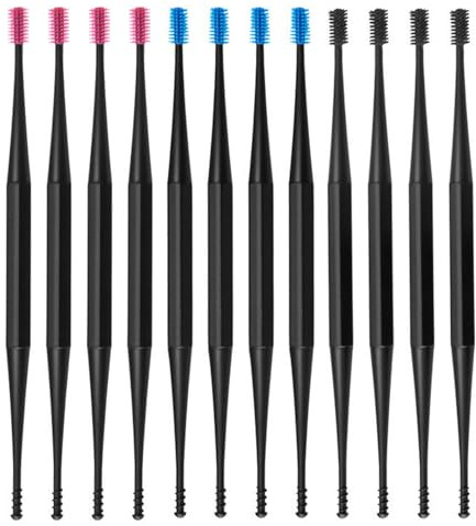 Hohopeti Pulitore Cerume a Doppia Estremità in Silicone Morbido Kit Riutilizzabile da 12 Pezzi Cucchiaio e Spirale per Rimozione Cerume Portatile Strumento per Pulizia Orecchie Adatto a