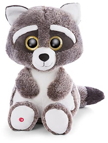 NICI Glubschis: Das Original – Glubschis Waschbär Clooney 45cm – Kuscheltier Waschbär mit großen Augen – Flauschiges Plüschtier mit großen Glitzeraugen – Schmusetier für Kuscheltierliebhaber