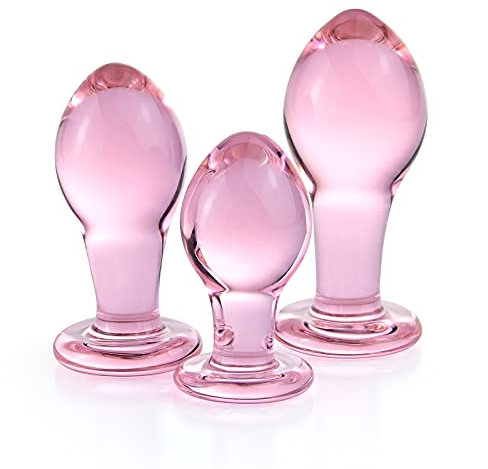 3 Stück Analplugs Set Glasdildo Klar Kristall Anal Butt Plug Dildos Analdildo Anal Spielzeuge Sexspielzeug für Frauen und Männer