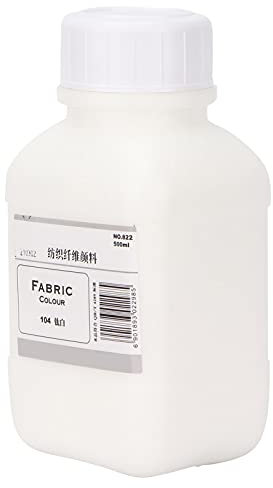 Zerodis 500ml Textile Pigments Fabric Paint for Painting Wall Shoes T‑Shirts Hand‑Made DIY(white)