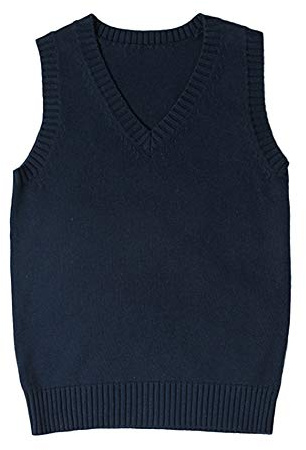 Shevog Women's Sleeveless Vest Jumper Sweater Plain V Neck Pullover Knitted Tank Top (Dark Blue, UK 14-16 /Tag XXL)