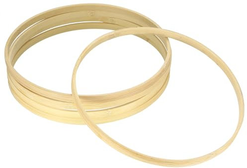 5 Pezzi 20 cm/7,87 pollici Anelli a Cerchio in Legno di Bambù, Cerchi Legno per Decorazioni Fai da Te, Ghirlande, Acchiappasogni Artigianato (5 pezzi, 20 cm)