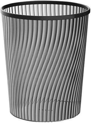 Corbeille à Papier Design Moderne, 21,3 cm x 25 cm, Motif Ondulé, Poubelle en Plastique Rond à Usage Multi-Usage Chambre pour la Cuisine de Salle de Bain hôtel de Bureau à Domicile