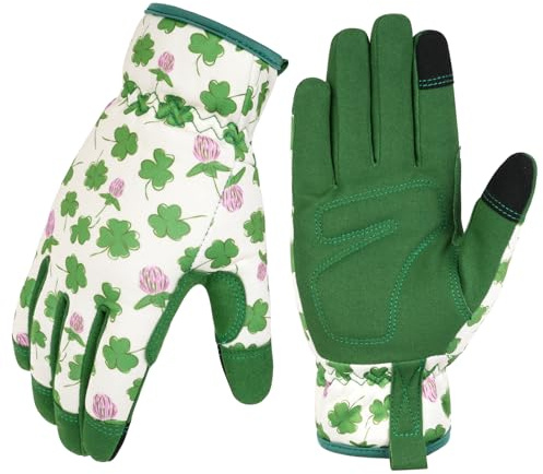 Ainiv Gartenhandschuhe Dornenfest Rosenhandschuhe, Damen Gartenhandschuhe mit Touchscreen, Frauen Gartenhandschuhe für Hof, Reinigung, Gartenarbeit, Landschaftsbau, Pflücken, Pflanzen-Grün