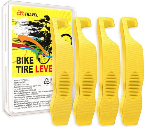 cyctravel Reifenheber Fahrrad, 4 Teiliges Set aus Superstarken Reifenheber, die die Radnabe Nicht Beschädigen, rutschfest und Arbeitssparend Sind, Geeignet für Mountainbikes und Rennräder