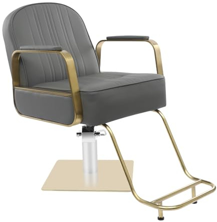 Silla de peluquería regulable en altura, con bomba hidráulica, giratoria 360°, capacidad de carga de 150 kg, altura regulable de 90 a 104 cm, silla ergonómica para peluquería, salón de belleza, color