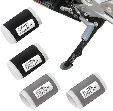 LIANCHEN 4 piezas Funda de silicona retráctil para palanca de cambios de motocicleta Universales Retráctiles Protectores de Palanca Cambios para Motocicleta, Resistente y Antideslizante (Negro + Gris)