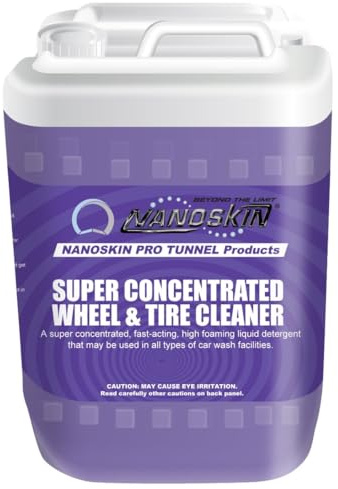 Nanoskin Super Concentrated Wheel & Tire Cleaner – 5 Gallons, 40:1 Dilution, High-Foaming Detergent for Car Wash Tunnels, Automatic Wash Systems, and Foam Cannons