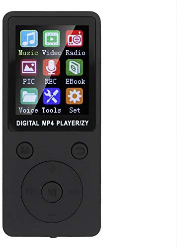 Reproductor MP3/MP4 Bluetooth con Auriculares, Reproductor de música portátil de 1,8 Pulgadas con Tarjeta de Memoria de 32 G, música, Radio, grabación, vídeo, e-Book, etc. (Negro)