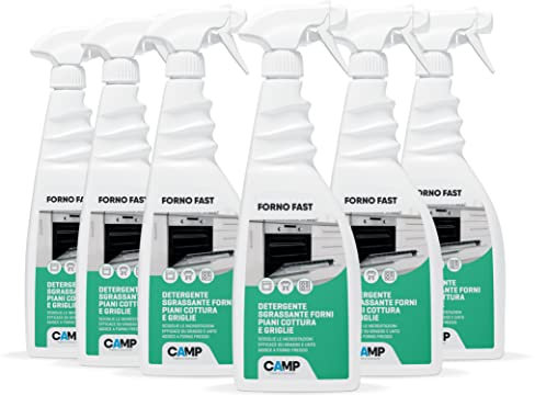 Camp FORNO FAST, Detergente sgrassante decarbonizzante specifico per forno, grill, barbecue e tutti gli impianti di cottura, pack 6x750ml