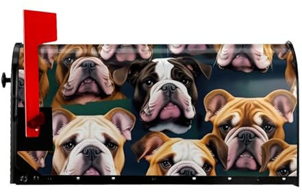 Süße englische Bulldogge Briefkastenabdeckungen, magnetisch, 53,3 x 45,7 cm, Briefkastenabdeckung für Garten, Hof, Dekoration