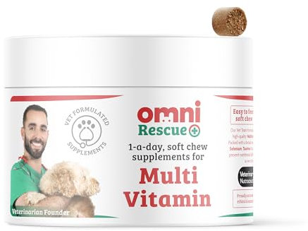 Omni Dog Supplements - Dragons’ Den Winners One-a-Day Multi-Vitamin Dog Chews, Supplement Home Cooked Diet, Nutrients and Vitamins to Prevent Nutritional Deficiencies, 30 Servings, Small 0-15 Kg