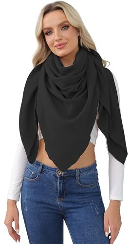 WELROG 100% Baumwolle Schal für Damen Winter Halstuch Damen Schal aus 51 * 51 IN Einfarbiger Warmer Schal Damen-Winterschal Muslimisches Kopftuch
