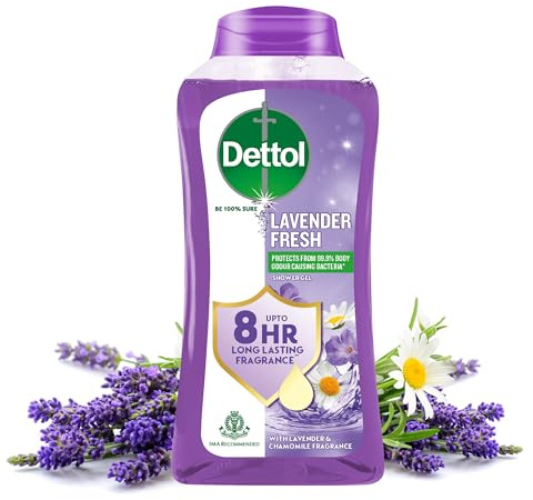 Dettol Lavender Fresh Body Wash and Shower Gel, 250ml, 8-Hour Fragrance