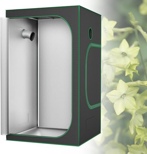 Froadp Tienda de cultivo de 120 x 120 x 200 cm con tejido Oxford 600D y marco de acero, armario de cultivo resistente a la luz con lámina interior reflectante, invernadero para cultivo de plantas