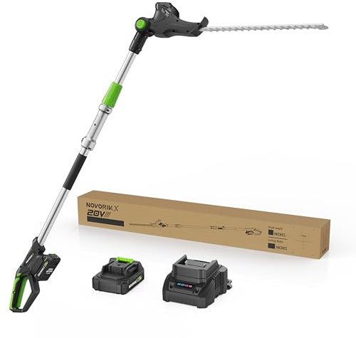 Tagliasiepi a bacchetta senza fili 20V con tagliasiepi elettrico a batteria da 50,8 cm, portata 3 m, con asta di prolunga, multiangolo per potare arbusti
