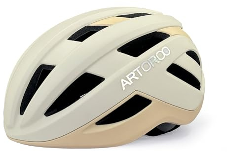 ARTOROO Bike Helmet for Adults Removable Liners & Size Adjustable- Road Bicycle Helmets in Mountain, for Youth & Adult Men and Women (Cream Yellow)